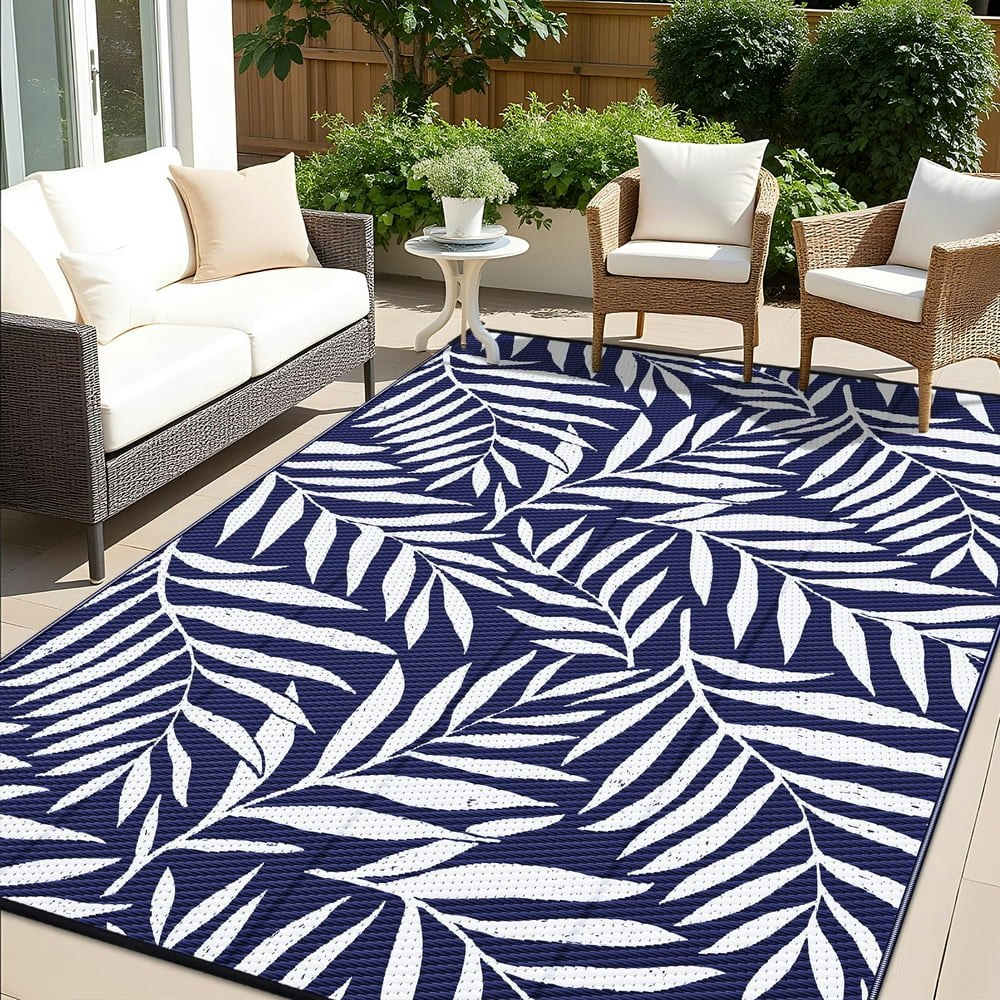 Smiry 5x8 Waterproof Plastic Straw Outdoor Rug: $22.30