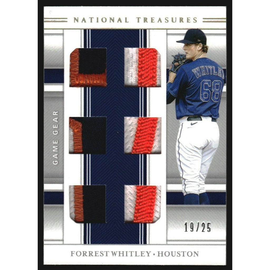 2020 Panini National Treasures Forrest Whitley Game Gear Materials Sixes Holo Gold Card: $12 2020 Panini National Treasures Forrest Whitley Game Gear Materials Sixes Holo Gold Card: $12
