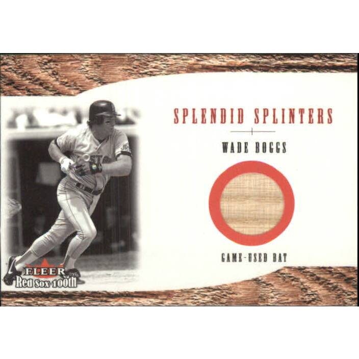 2001 Fleer Red Sox 100th Splendid Splinters Wade Boggs Game Bat Card: $24 2001 Fleer Red Sox 100th Splendid Splinters Wade Boggs Game Bat Card: $24