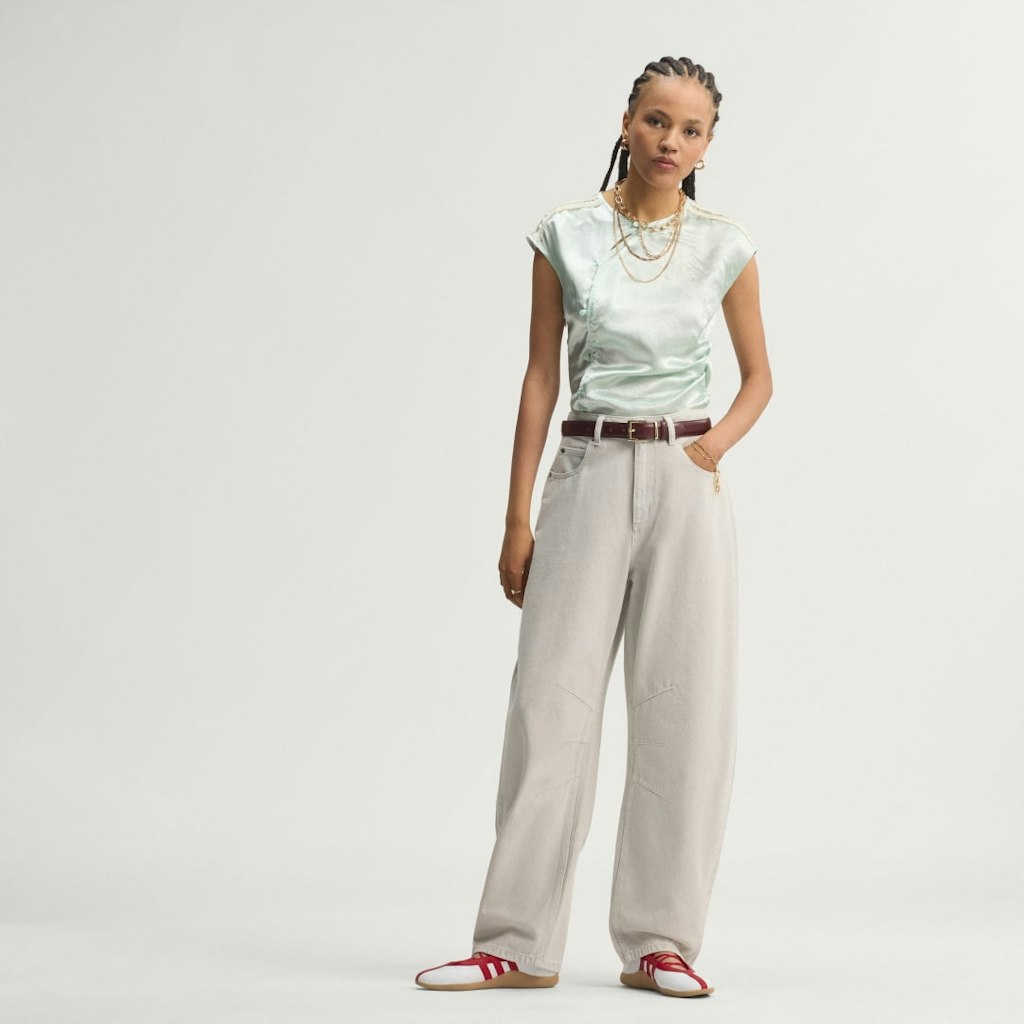 High Rise Barrel Leg Denim Pants: $110 High Rise Barrel Leg Denim Pants: $110