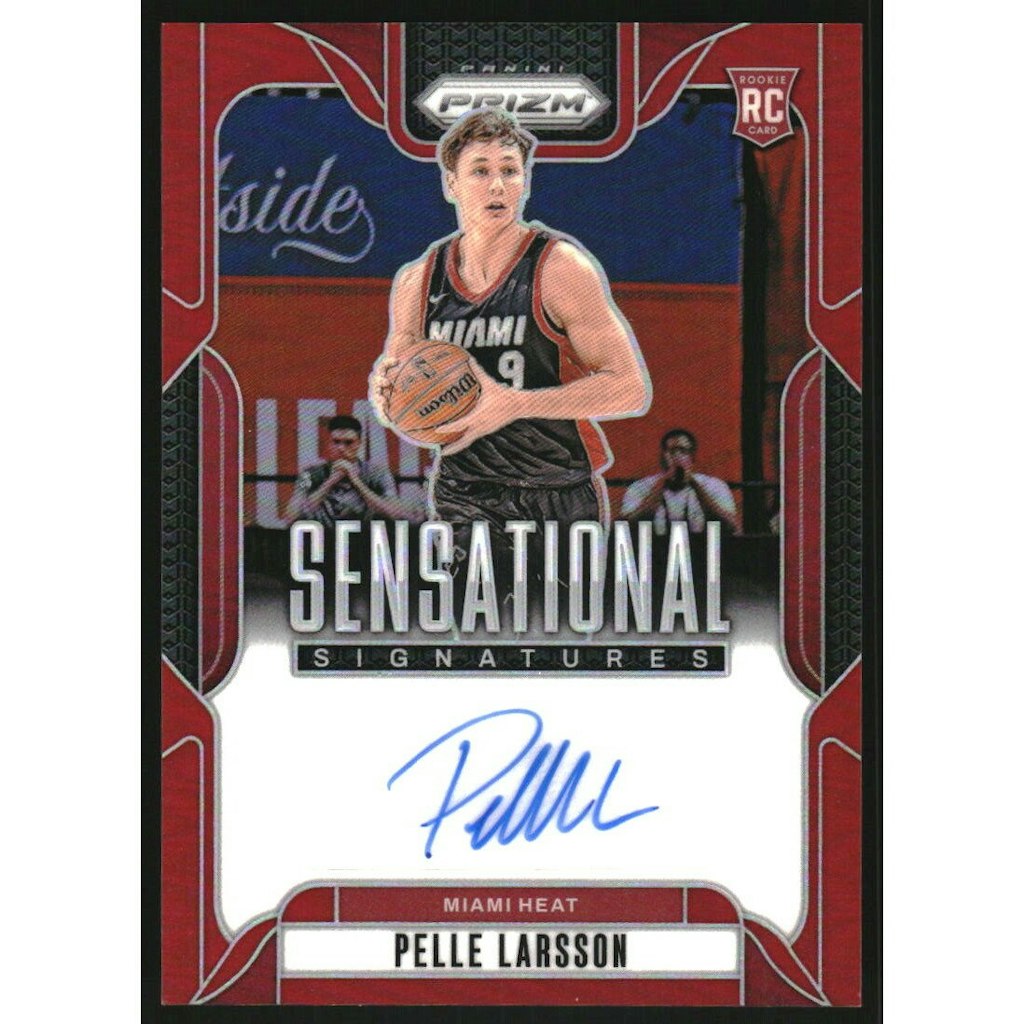2024-25 Panini Prizm Pelle Larsson Sensational Signatures Red Prizm Card: $27 2024-25 Panini Prizm Pelle Larsson Sensational Signatures Red Prizm Card: $27