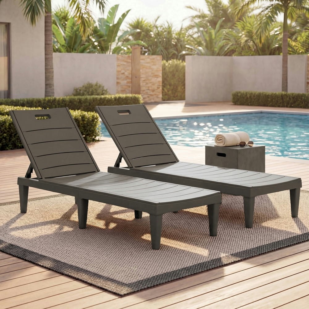 Homall 5-Position Adjustable Outdoor Chaise Lounge 2-Pack: $81.99