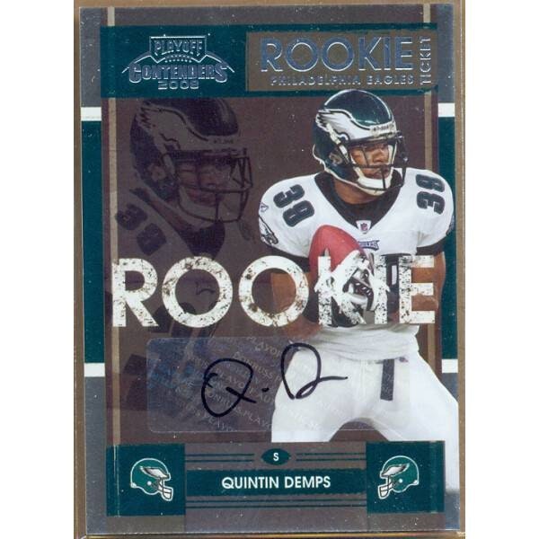 2008 Playoff Contenders Quintin Demps Rookie Autograph Card #217: $15 2008 Playoff Contenders Quintin Demps Rookie Autograph Card #217: $15