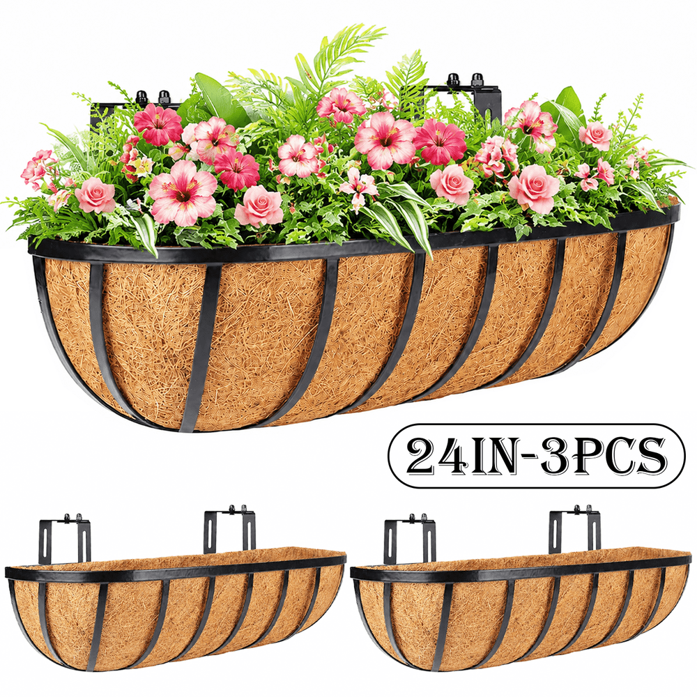 Diigabo 24-Inch Heavy Duty Railing Planter Boxes 3-Pack: $49.49
