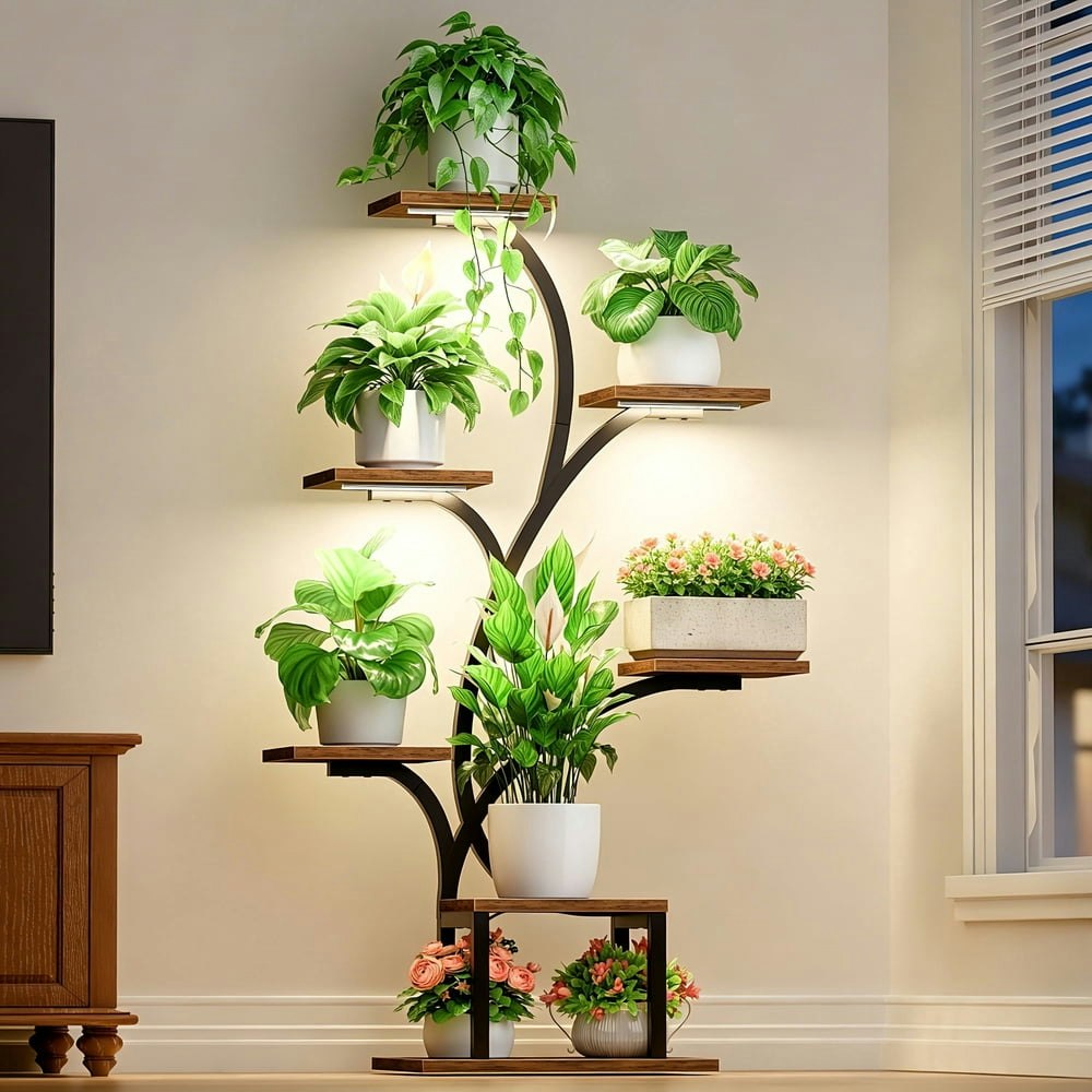 Becokome 7-Tier Indoor Plant Stand with Grow Lights: $62.99 Becokome 7-Tier Indoor Plant Stand with Grow Lights: $62.99