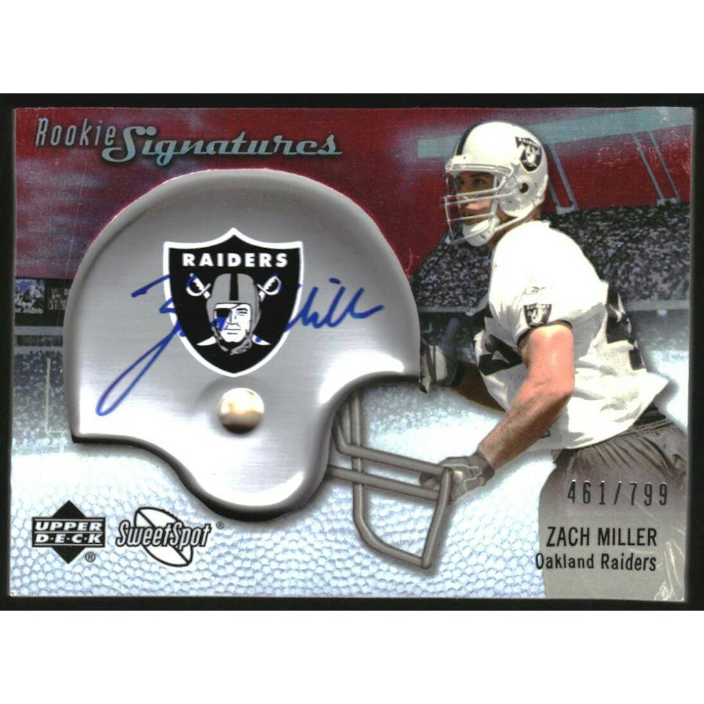Zach Miller 2007 Sweet Spot Rookie Auto Card: $12 Zach Miller 2007 Sweet Spot Rookie Auto Card: $12