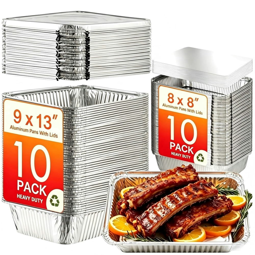 Aluminum Foil Baking Pans with Lids 20-Pack: $19.79