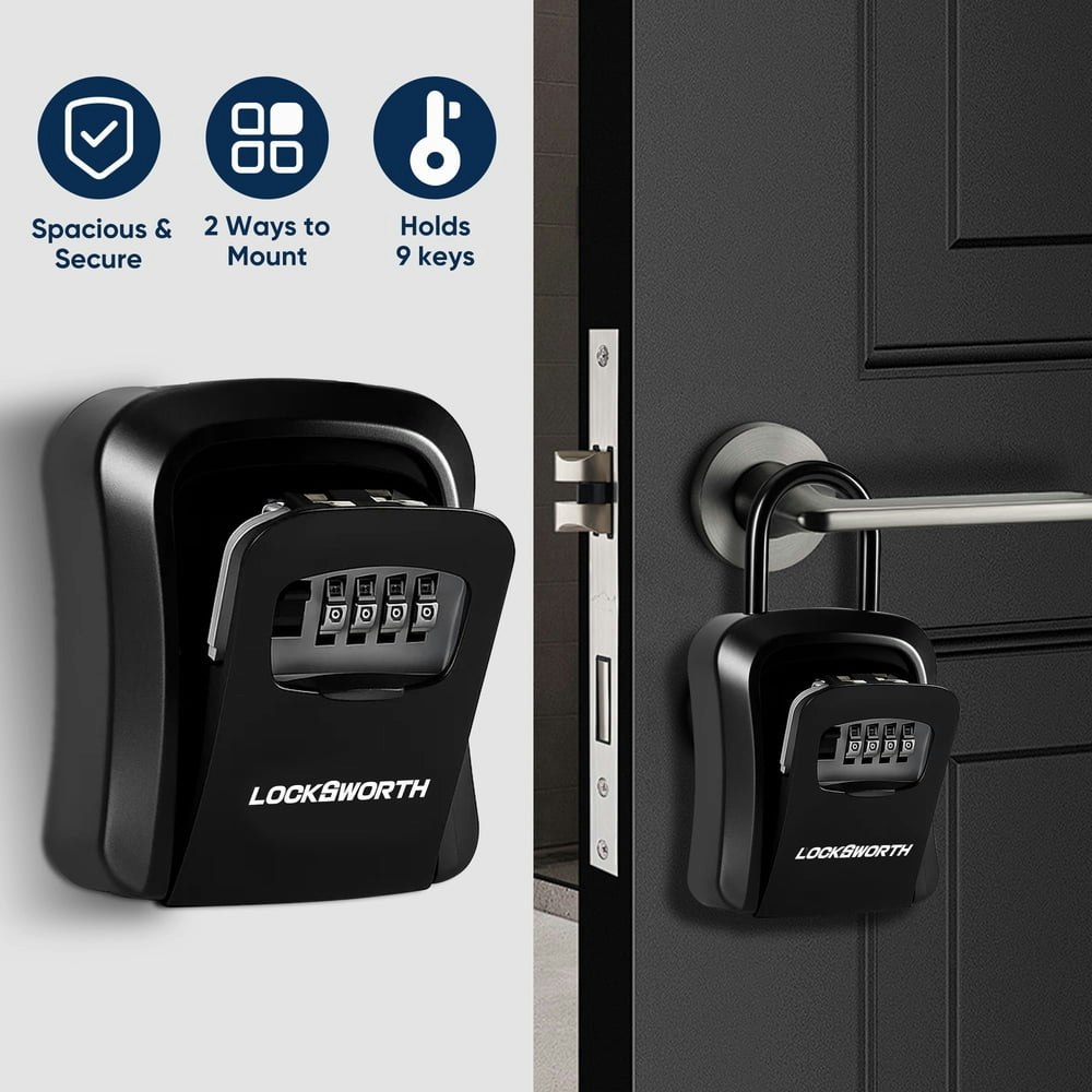 Locksworth Wall-Mounted Key Lock Box: $9.89