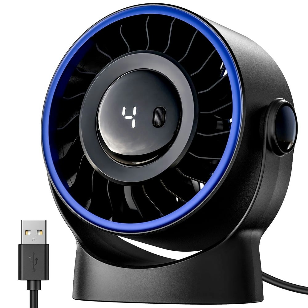 Sweetfull 5-inch 4-Speed Portable USB Desktop Fan: $12.29