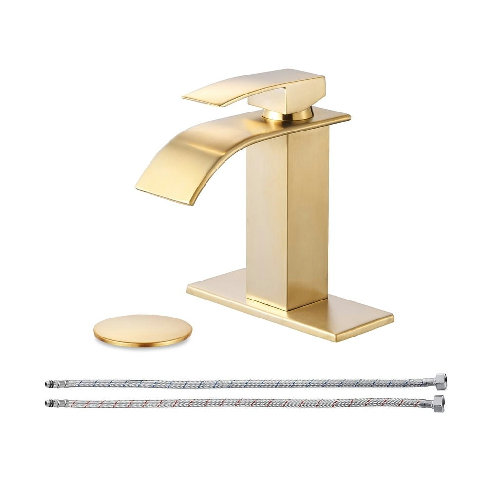 Waterfall Single Handle Bathroom Faucet with Drain Kit: $93.98