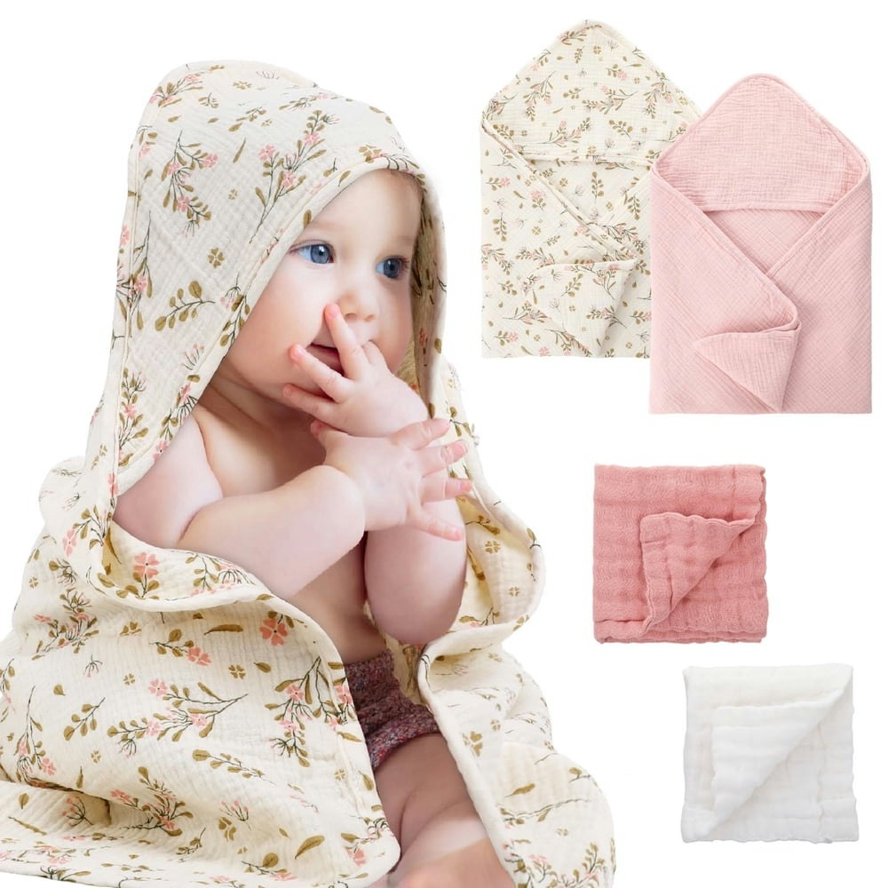 Kaboer Cotton Baby Hooded Towel and Washcloth 4-Piece Set: $17.99 Kaboer Cotton Baby Hooded Towel and Washcloth 4-Piece Set: $17.99