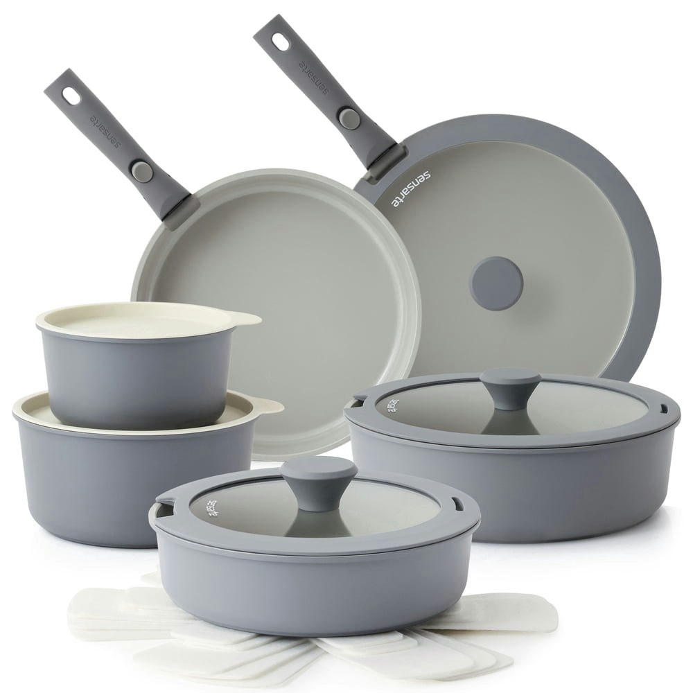 Sensarte 18-Piece Ceramic Nonstick Cookware Set: $69.99 Sensarte 18-Piece Ceramic Nonstick Cookware Set: $69.99
