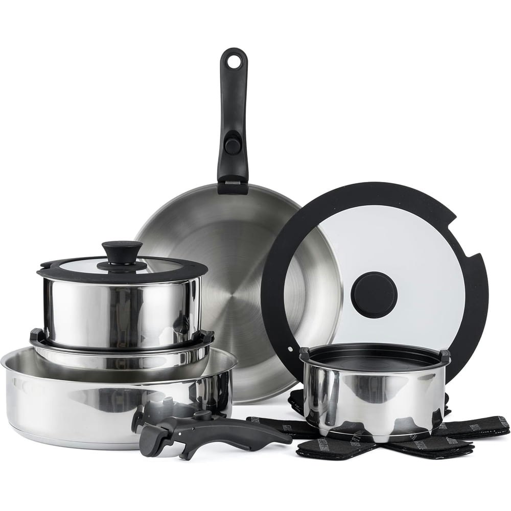 Country Kitchen 16-Piece Stainless Steel Cookware Set: $59.99