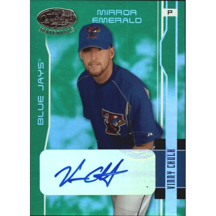 2003 Leaf Certified Materials Mirror Emerald Vinny Chulk Autograph Card: $25 2003 Leaf Certified Materials Mirror Emerald Vinny Chulk Autograph Card: $25