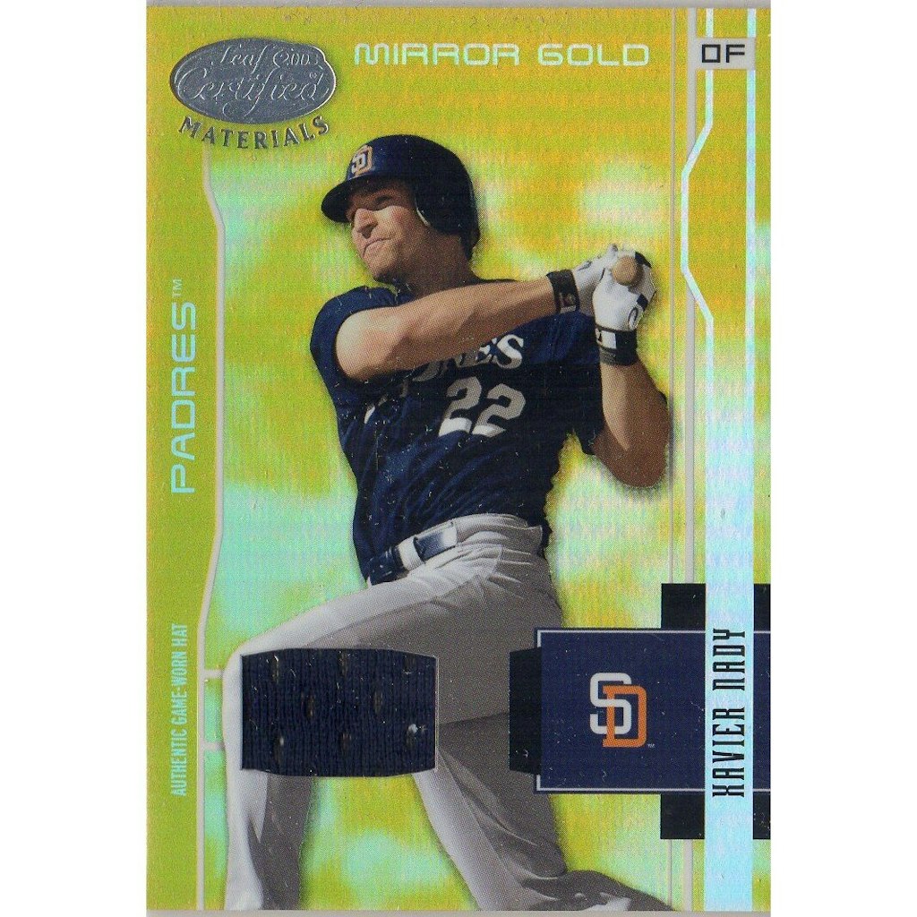 2003 Leaf Certified Materials Mirror Gold Xavier Nady Hat Card: $15 2003 Leaf Certified Materials Mirror Gold Xavier Nady Hat Card: $15