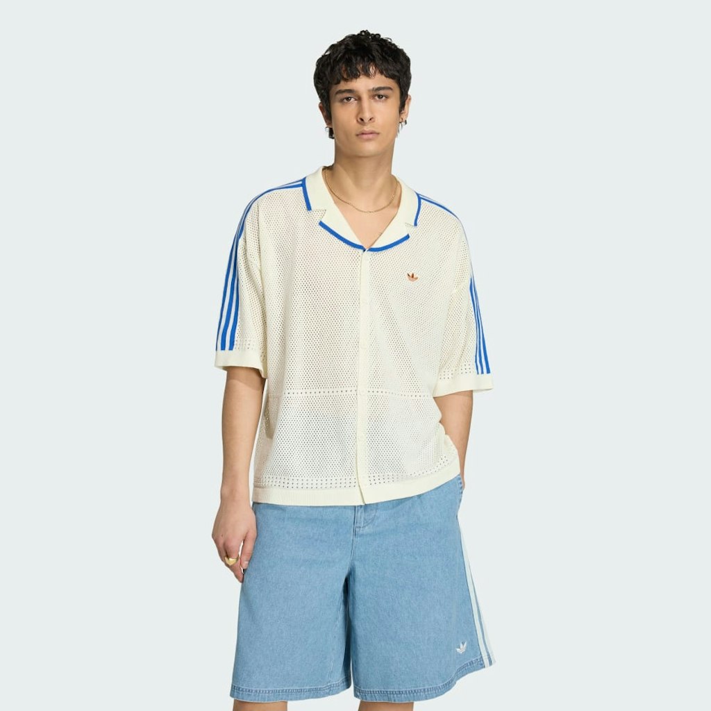 Adidas Originals Summer Glow Knitted Resort Shirt: $80