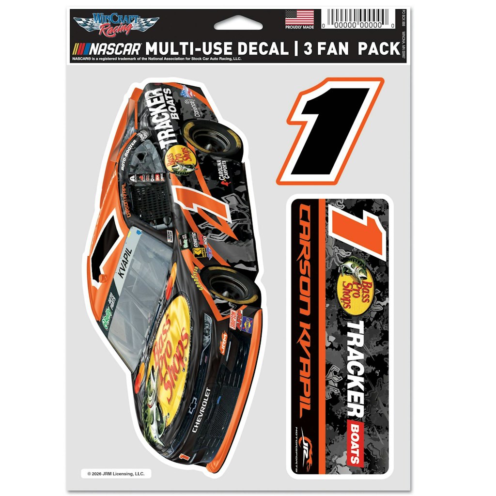 WinCraft Carson Kvapil 3-Piece Fan Decal Set: $9.99