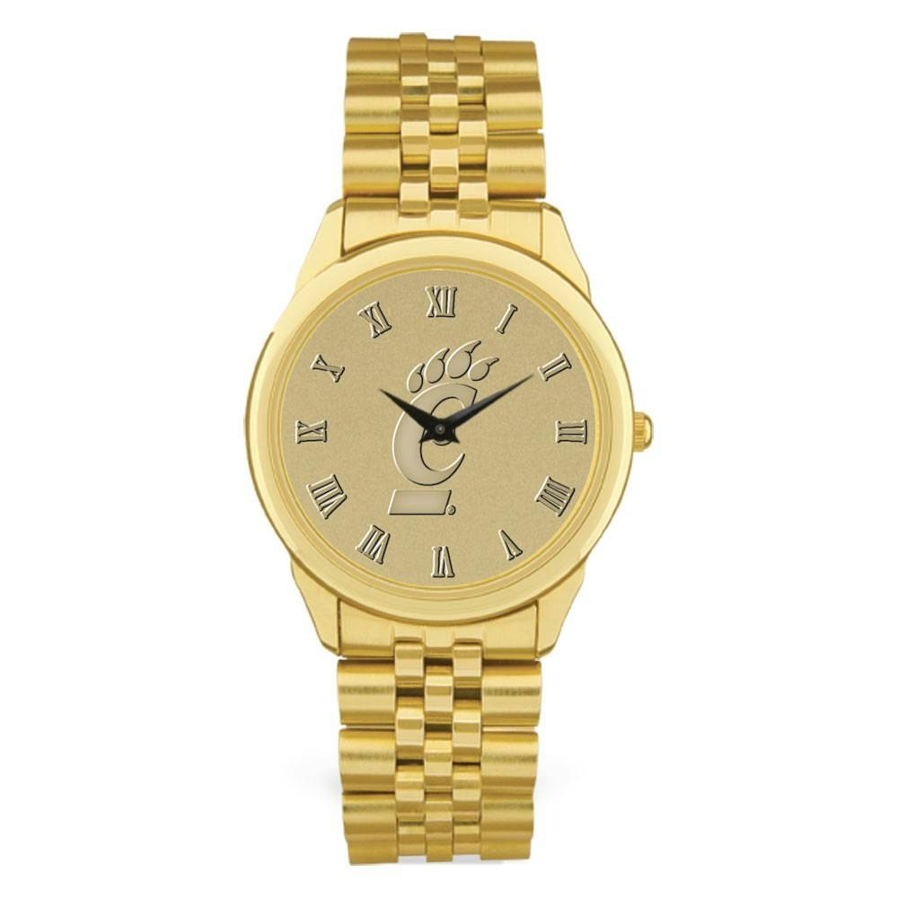 Cincinnati Bearcats Men's Gold Medallion Rolled Link Bracelet Watch: $339.99