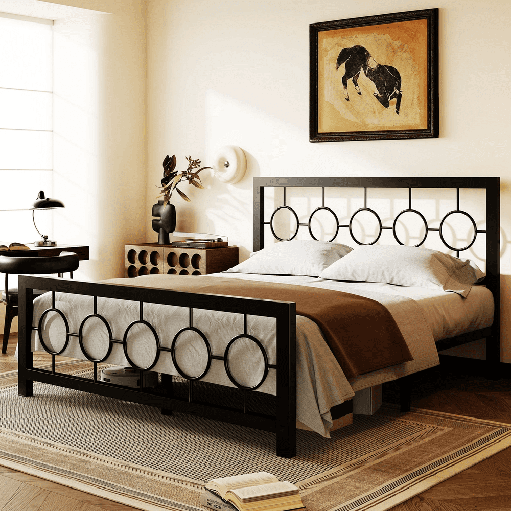 Amolife Queen Metal Platform Bed Frame: $115.42