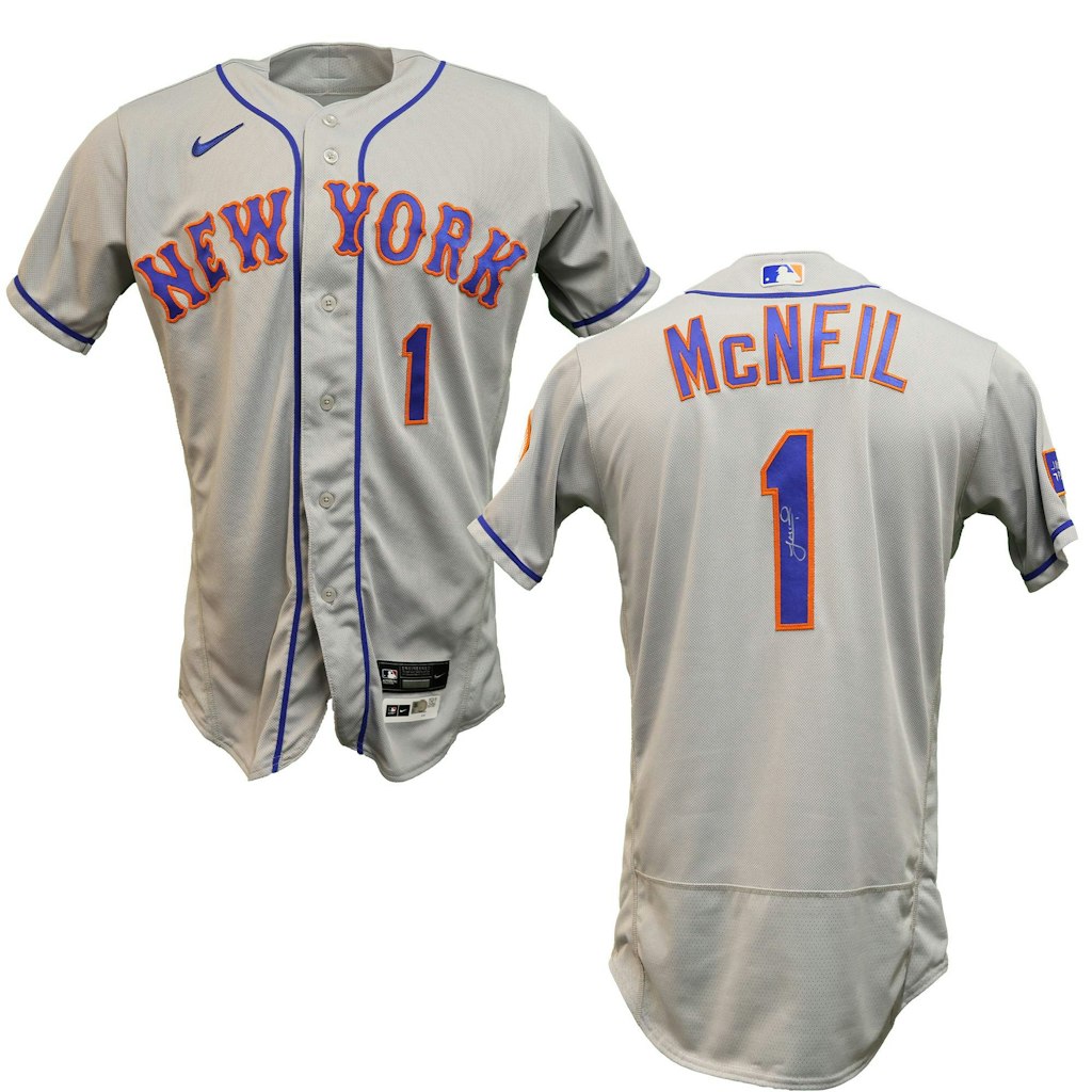 Jeff McNeil Autographed Game-Used New York Mets Jersey: $499 Jeff McNeil Autographed Game-Used New York Mets Jersey: $499