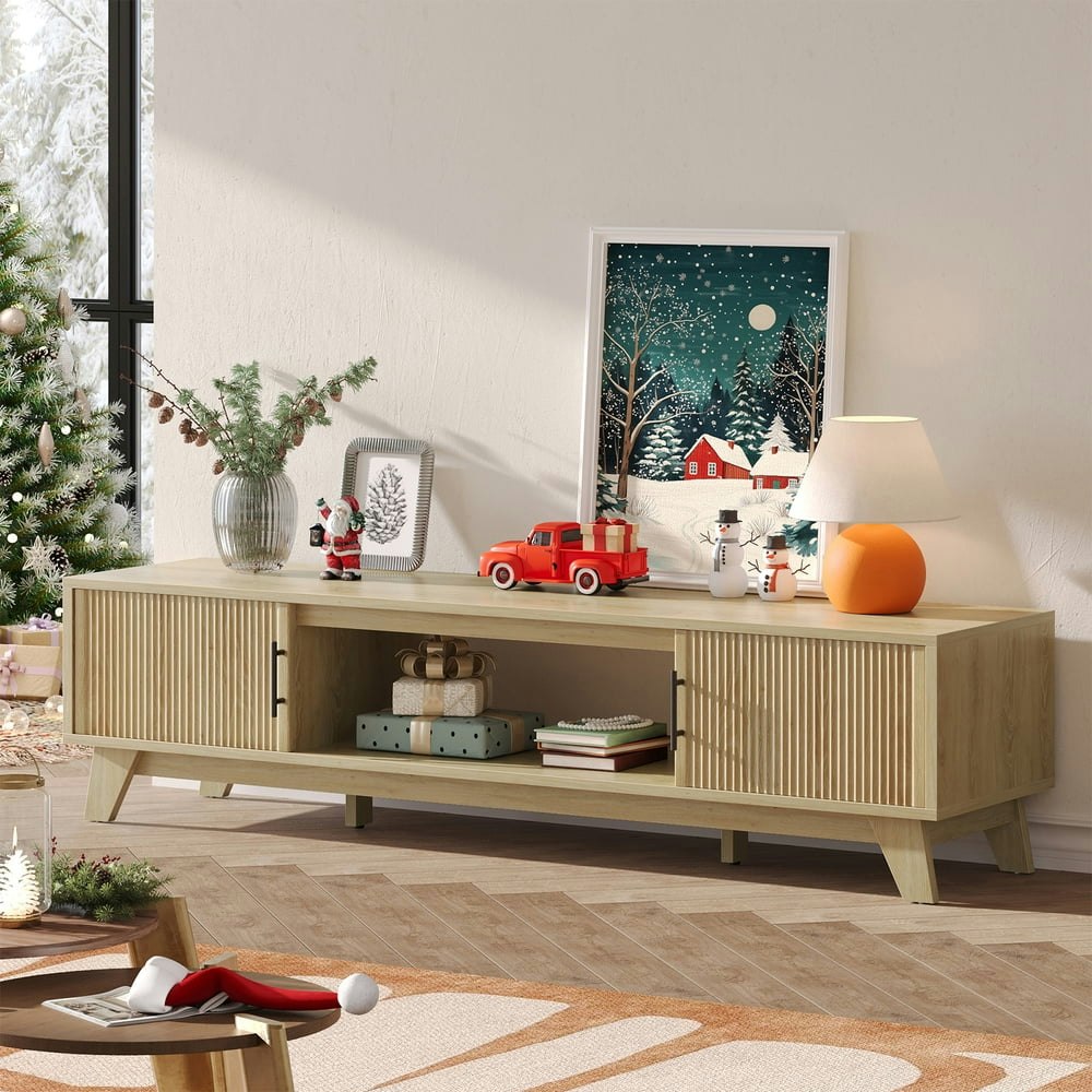 Bestier 70-inch Fluted TV Stand: $159.98 Bestier 70-inch Fluted TV Stand: $159.98