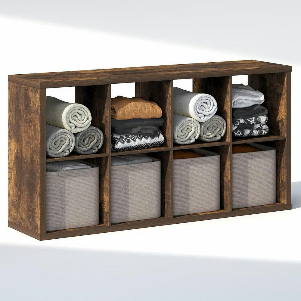 Cubic 58-inch Pine Wood 8-Cube Bookcase: $108.99