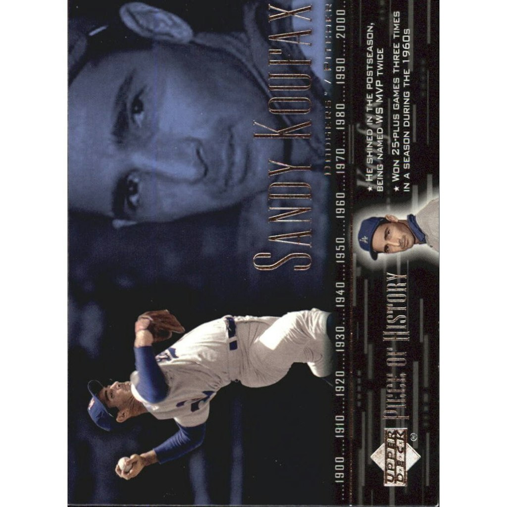 2002 Upper Deck Piece of History Sandy Koufax Card: $12 2002 Upper Deck Piece of History Sandy Koufax Card: $12