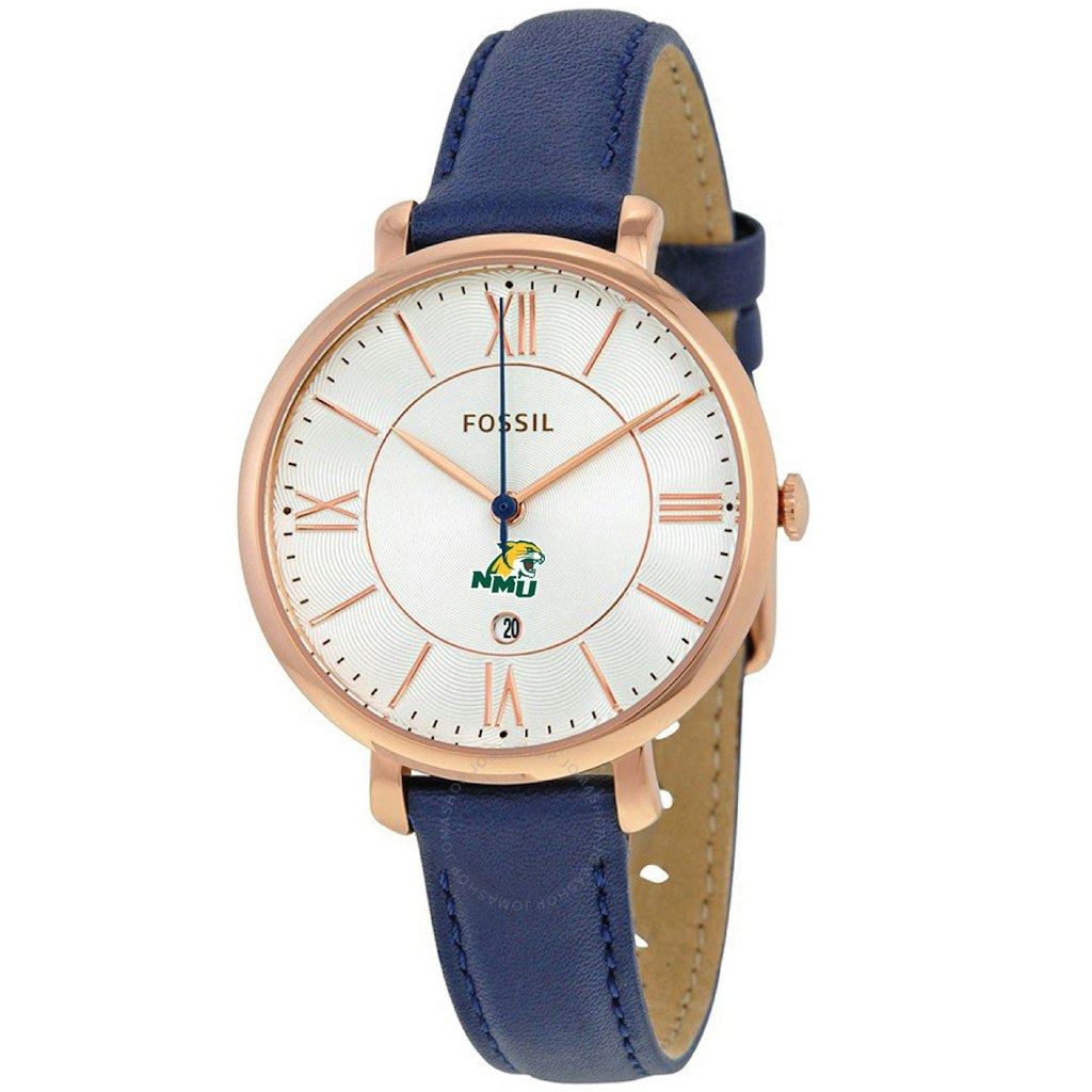 Fossil Jacqueline Northern Michigan Wildcats Leather Watch: $324.99