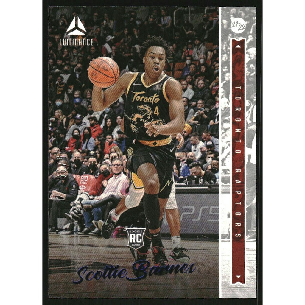 2021-22 Panini Chronicles Scottie Barnes Luminance Blue Card: $10.80 2021-22 Panini Chronicles Scottie Barnes Luminance Blue Card: $10.80