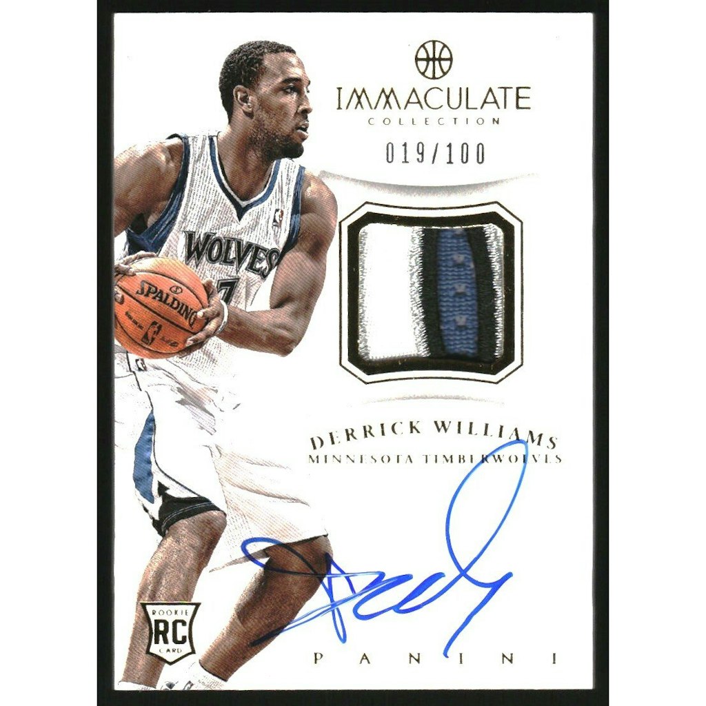 2012-13 Immaculate Collection Derrick Williams Patch Autograph /100: $17.50 2012-13 Immaculate Collection Derrick Williams Patch Autograph /100: $17.50