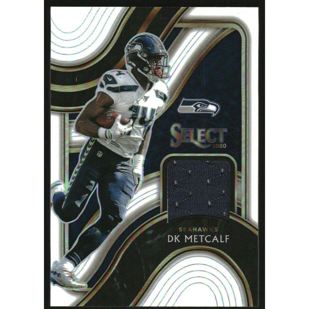 2020 Panini Select D.K. Metcalf Prizm White Swatches Card: $27 2020 Panini Select D.K. Metcalf Prizm White Swatches Card: $27