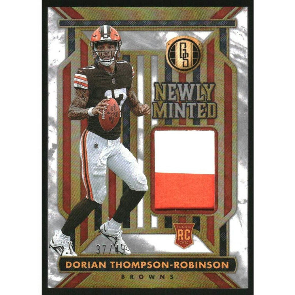 2023 Panini Gold Standard Dorian Thompson-Robinson Newly Minted Memorabilia Card: $13.50 2023 Panini Gold Standard Dorian Thompson-Robinson Newly Minted Memorabilia Card: $13.50