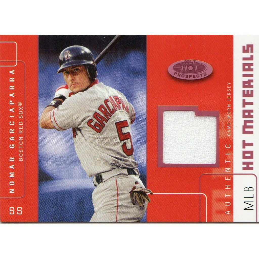 Nomar Garciaparra 2003 Hot Prospects Red Hot Materials Jersey Card: $24 Nomar Garciaparra 2003 Hot Prospects Red Hot Materials Jersey Card: $24