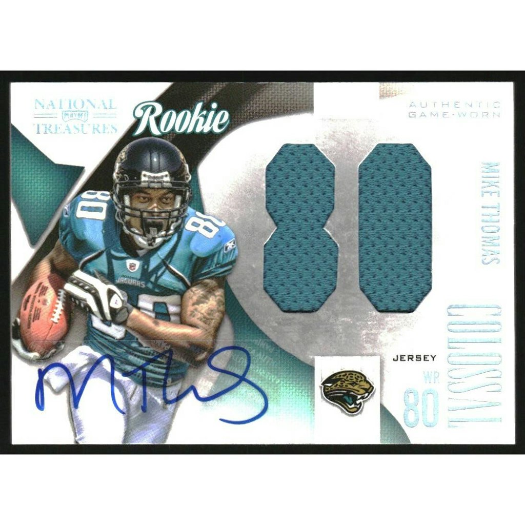 2009 Playoff National Treasures Mike Thomas Rookie Colossal Materials Signatures 50-Count: $13.50