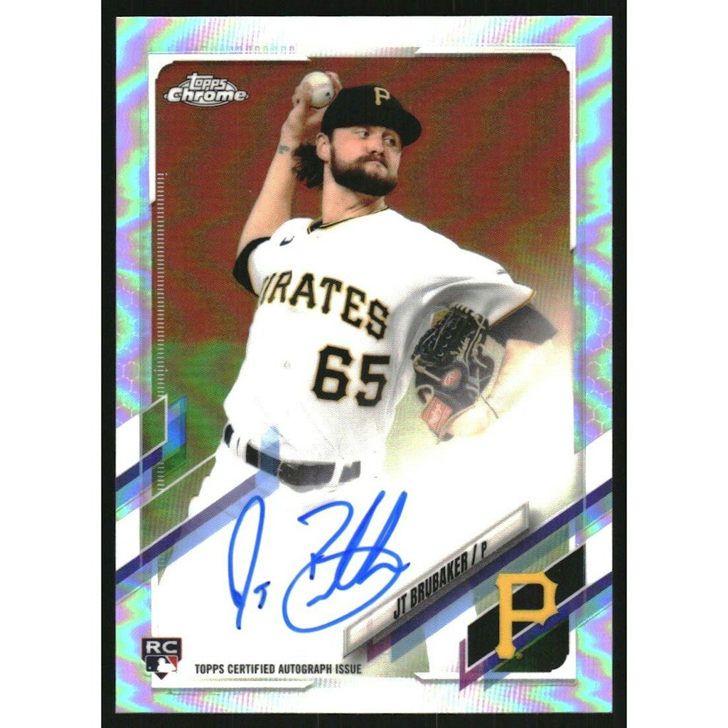 2021 Topps Chrome JT Brubaker Rookie Autograph Refractor Card: $10.80
