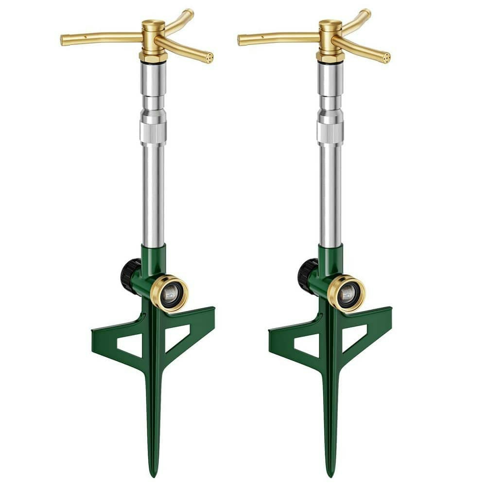 Adjustable 3-Arm Telescoping Metal Lawn Sprinkler 2-Pack: $138.02 Adjustable 3-Arm Telescoping Metal Lawn Sprinkler 2-Pack: $138.02