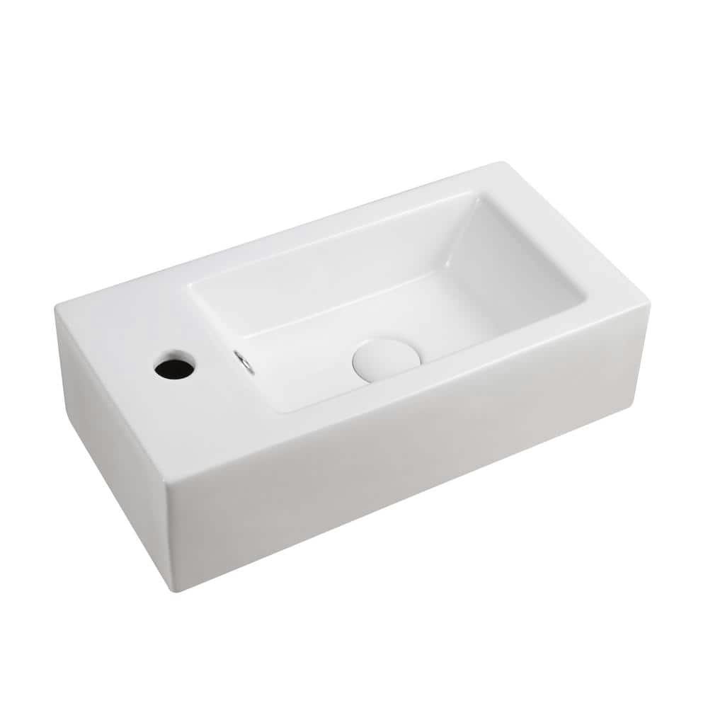 Wall-Mounted Right-Facing Rectangle Bathroom Sink: $237.61 Wall-Mounted Right-Facing Rectangle Bathroom Sink: $237.61
