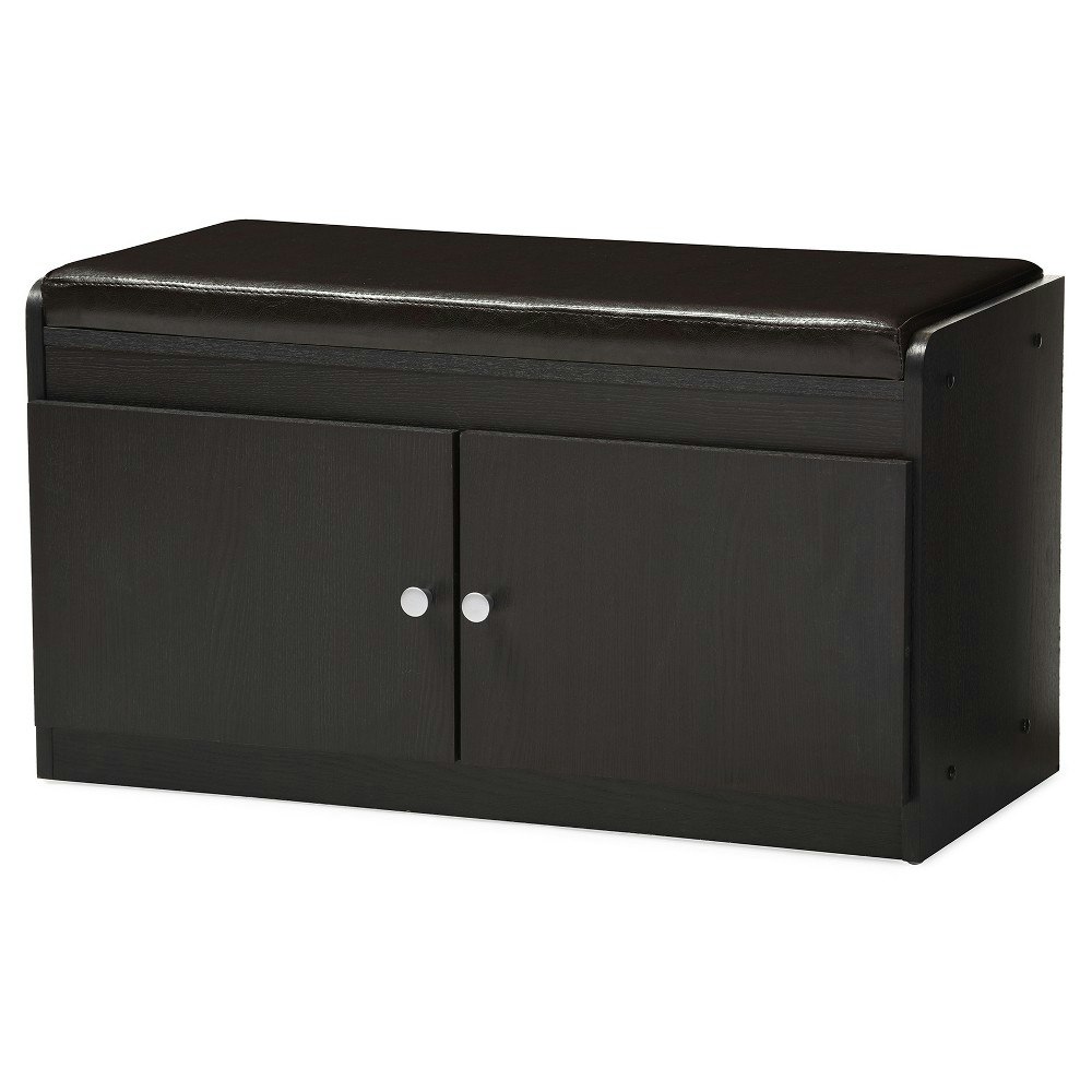 Baxton Studio 2-Door Faux Leather Shoe Storage Bench: $100.99 Baxton Studio 2-Door Faux Leather Shoe Storage Bench: $100.99