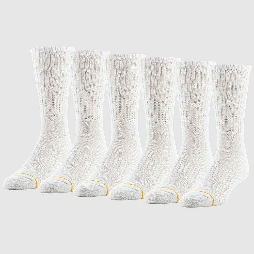Goldtoe Men's Cotton Solid Crew Socks 6-Pack: $17
