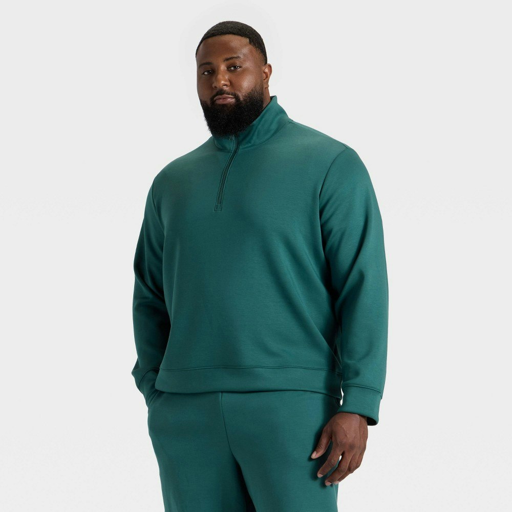 All in Motion Men's Big Spacer Half Zip Collared Sweatshirt: $35 All in Motion Men's Big Spacer Half Zip Collared Sweatshirt: $35