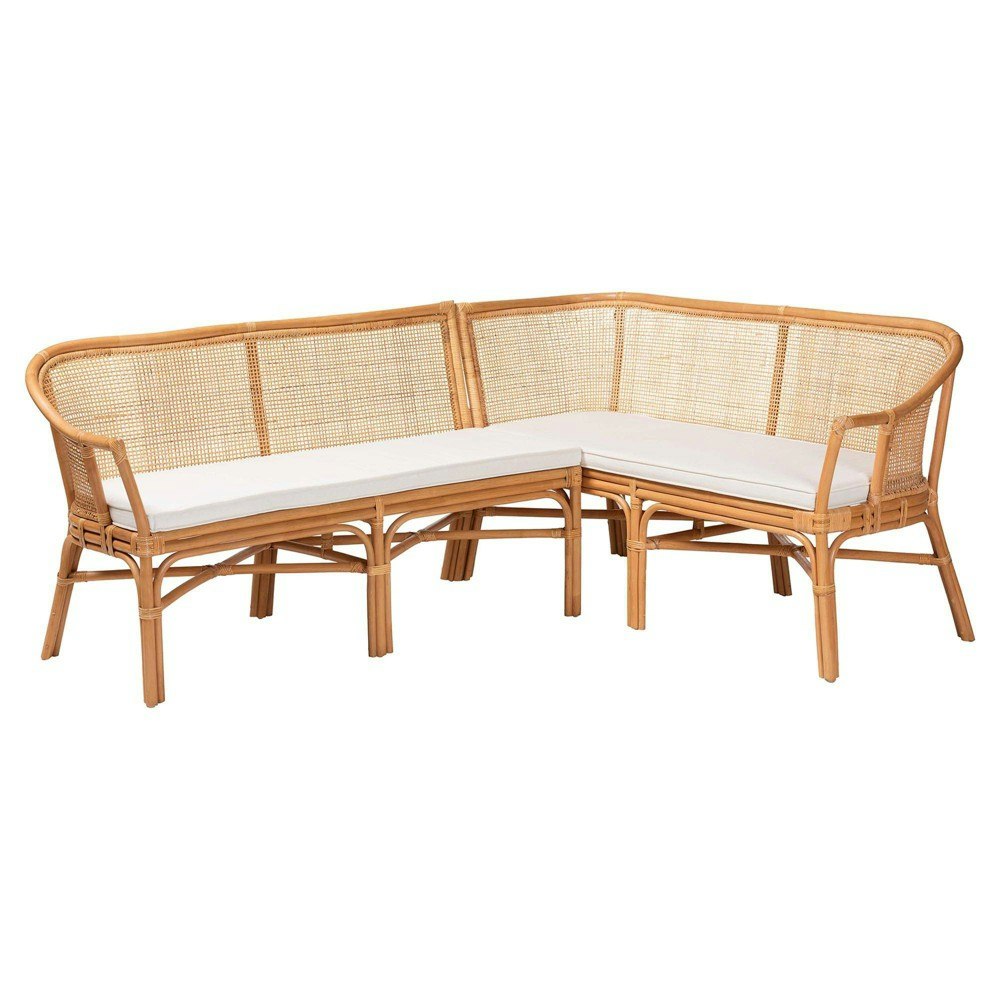 Bali & Pari Adede 2-Piece Rattan Corner Bench Set: $1,399.99