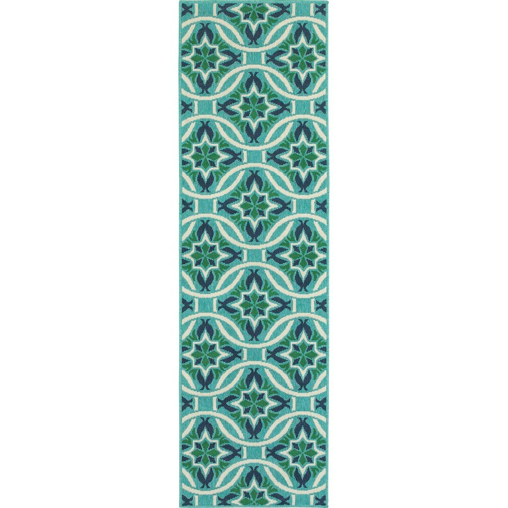 Captiv8e Designs 2'3"x7'6" Marlowe Floral Lattice Patio Rug: $63.99 Captiv8e Designs 2'3"x7'6" Marlowe Floral Lattice Patio Rug: $63.99