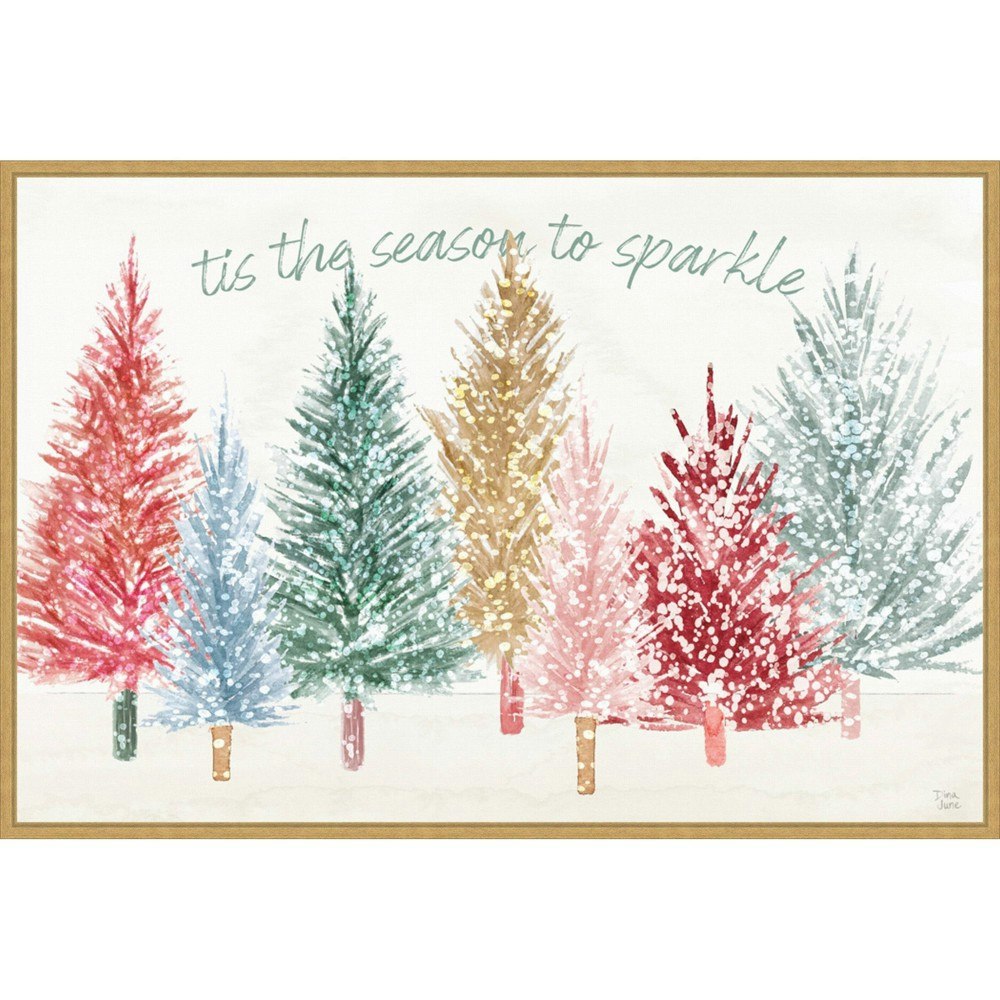 Amanti Art 41"x28" Holiday Sparkle I by Dina June Framed Canvas Wall Art: $173.99