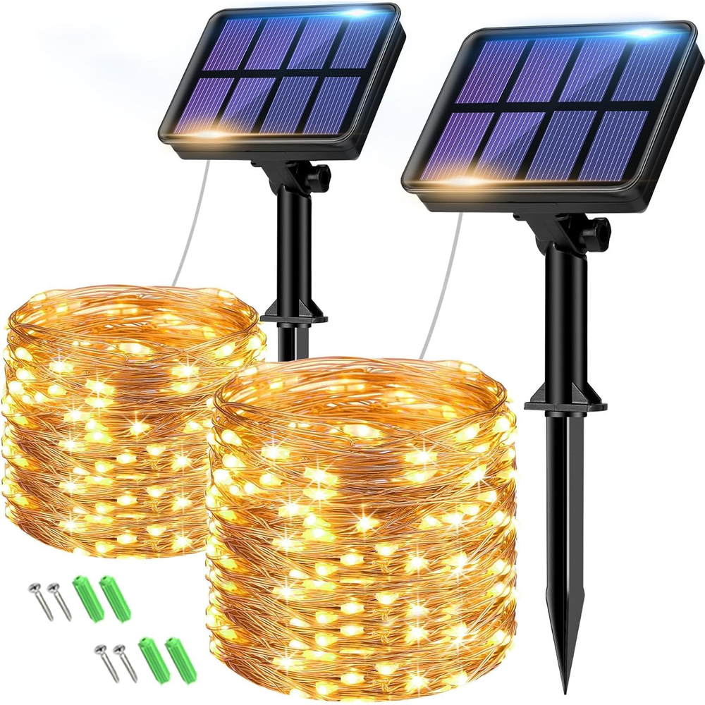 Solar Fairy String Lights 14m 120 LED 2-Pack: $11.99