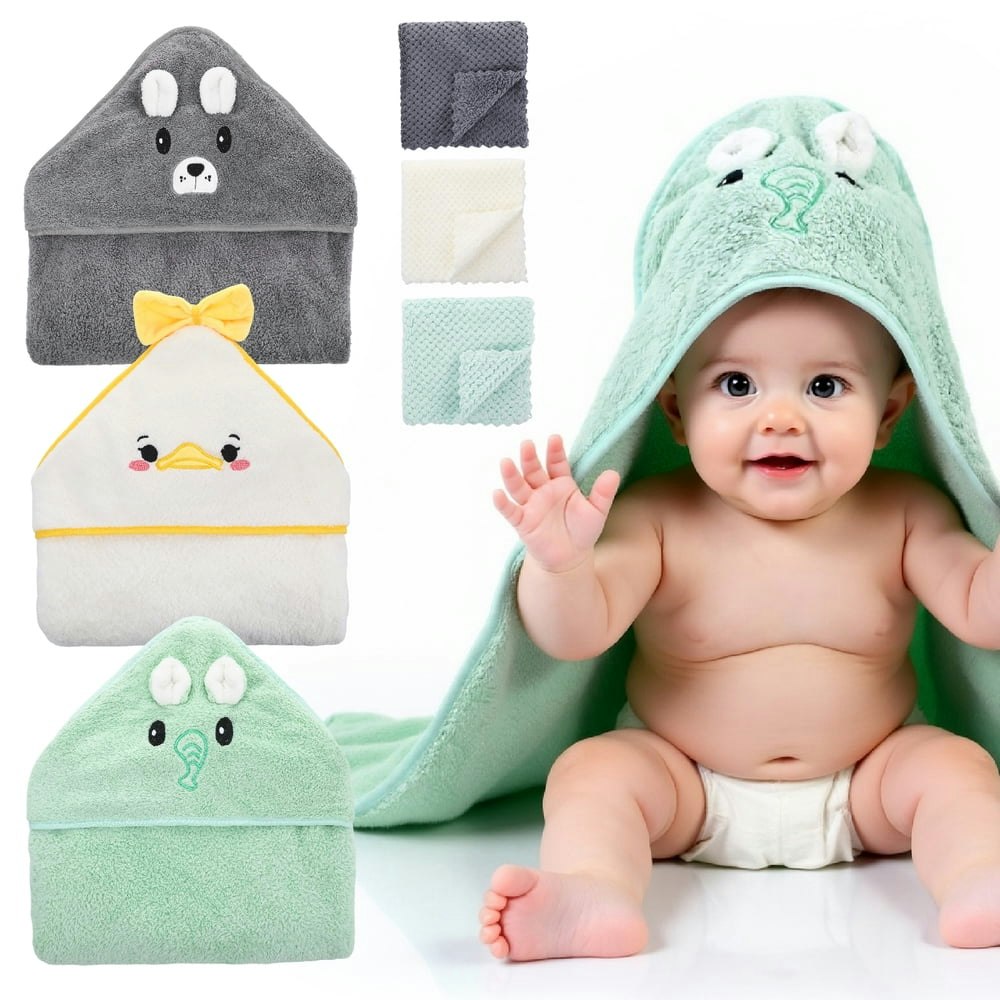 Kaboer Hooded Baby Towel and Washcloth 6-Piece Set: $16.89