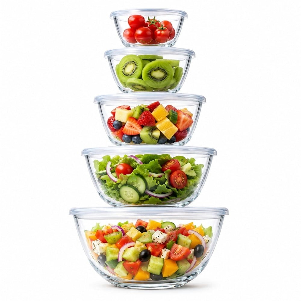 Vesteel 5-Piece Glass Mixing Bowl Set: $28.99