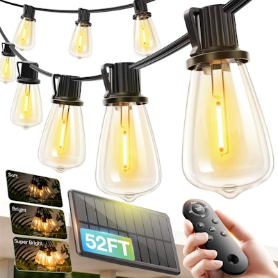 addlon 52-Foot Solar String Lights w/ Remote for $19 + free shipping w/ Prime