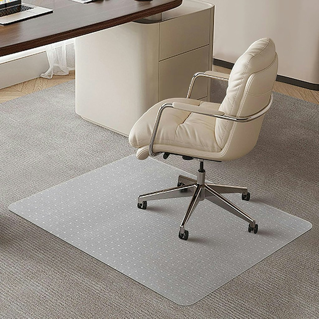 48" x 30" Office Chair Mat for Carpeted Floors: $27 48" x 30" Office Chair Mat for Carpeted Floors: $27