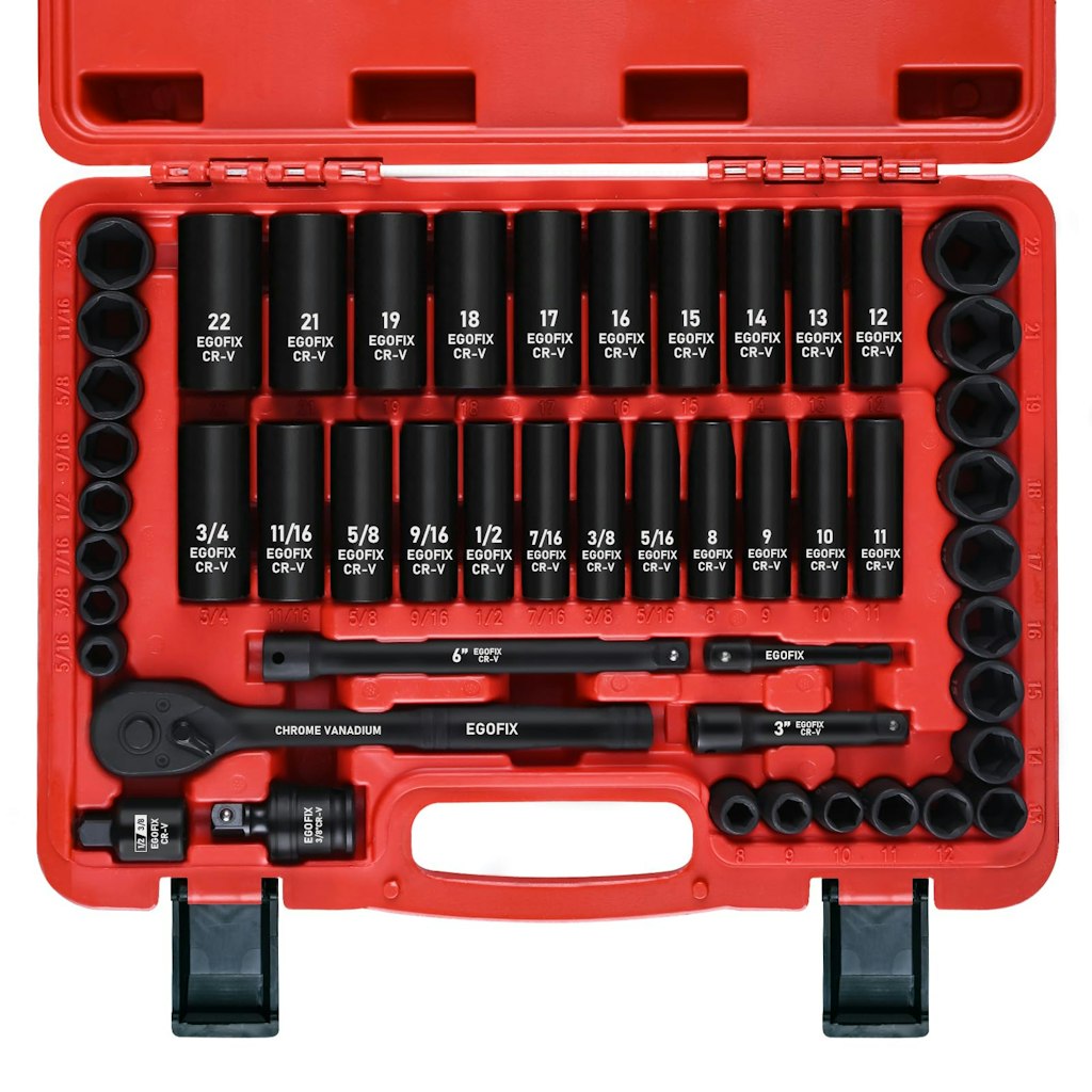 EGOFIX 50-Piece 3/8" Drive Impact Socket Set: $36