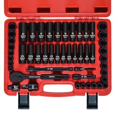 EGOFIX 50-Piece 3/8" Drive Impact Socket Set for $36 + free shipping